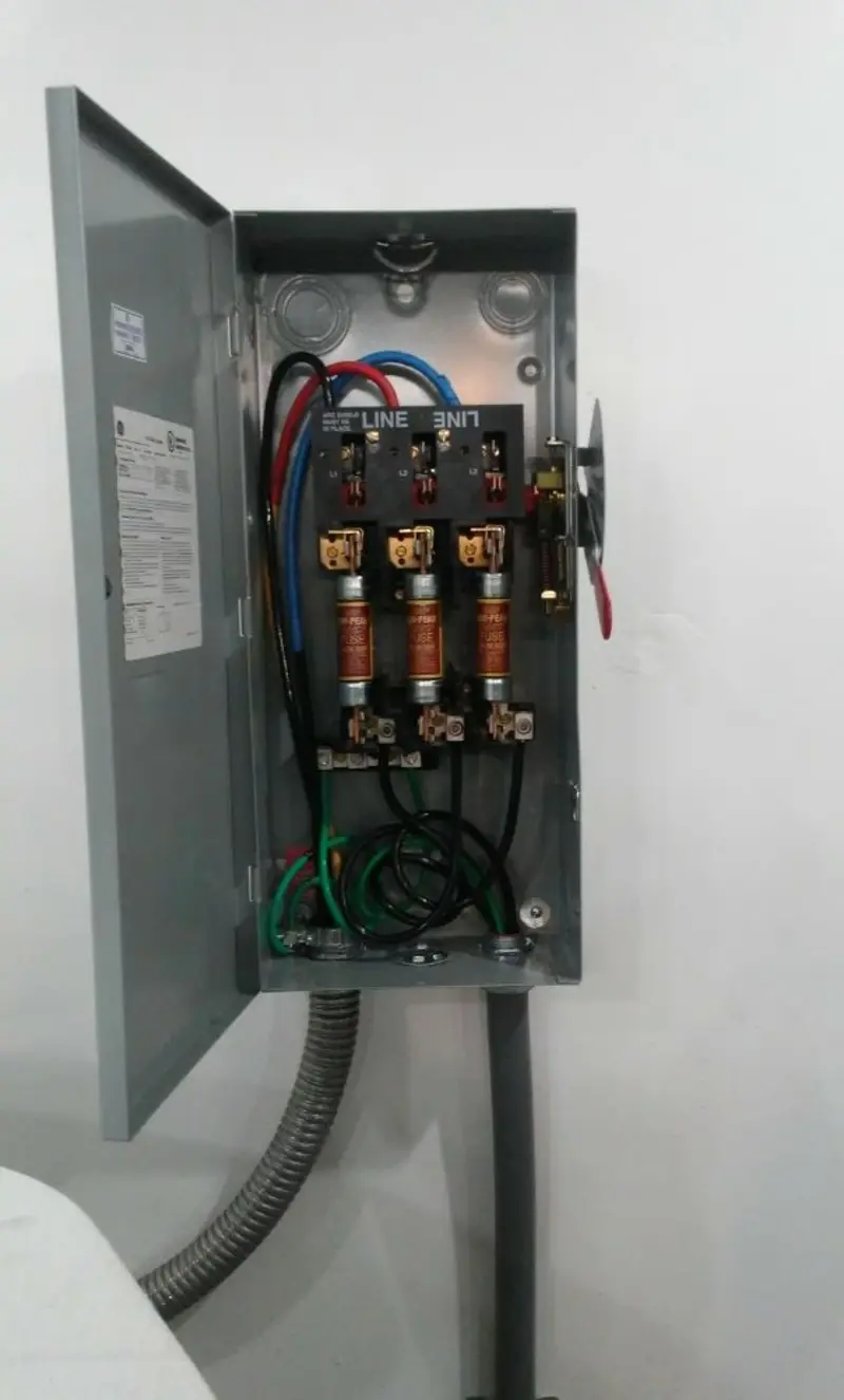 Three-phase disconnect switch installed for Smoke Detector Installation in Wellfleet